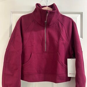 NEW LULULEMON Scuba Oversized Funnel Neck Half-Zip XS/S Deep Luxe